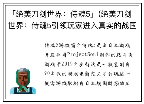 「绝美刀剑世界：侍魂5」(绝美刀剑世界：侍魂5引领玩家进入真实的战国时代)